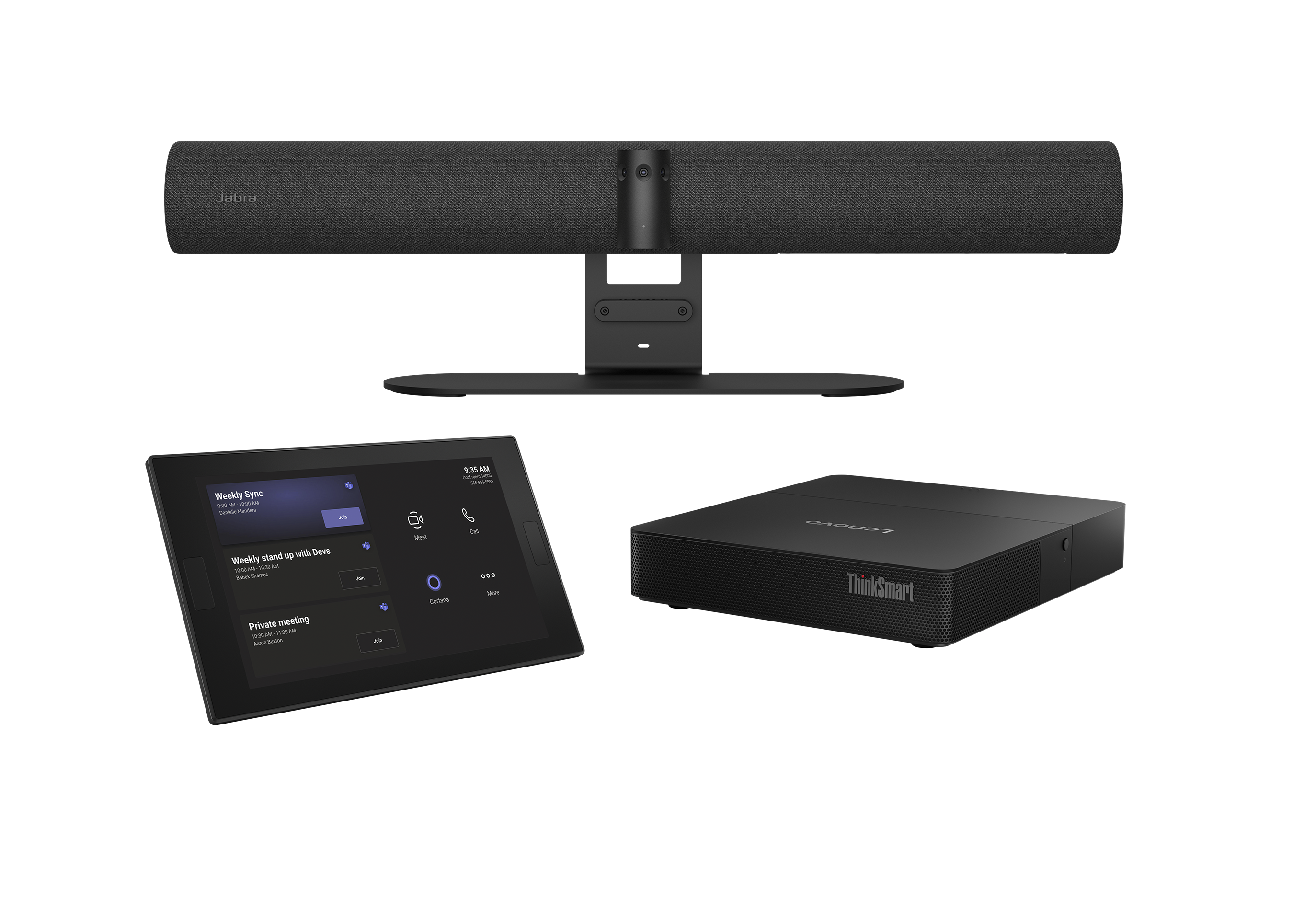 Jabra PanaCast 50 Room System 2 video bar, room compute and touch controllers