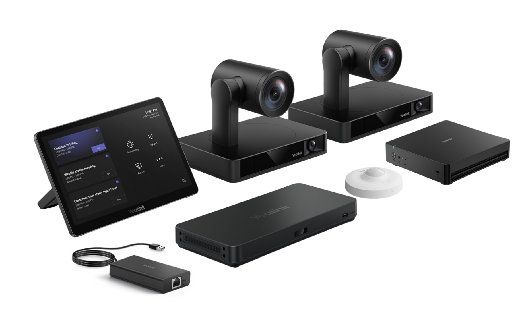 Yealink MVC S90 room system bundle with dual cameras, touch panel, compute, AVHub and RoomSensor